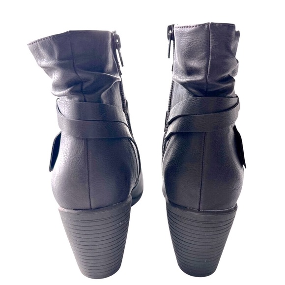 Kelly & Katie Brown Boots Opal Ankle Faux Leather Strappy Side Zipper Size 8 - Picture 4 of 6